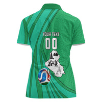 Personalized Iraq World Champions Lion Women Polo Shirt Funny Lion Mascot Traditional Keffiyeh