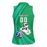 Personalized Iraq World Champions Lion Women Sleeveless Polo Shirt Funny Lion Mascot Traditional Keffiyeh