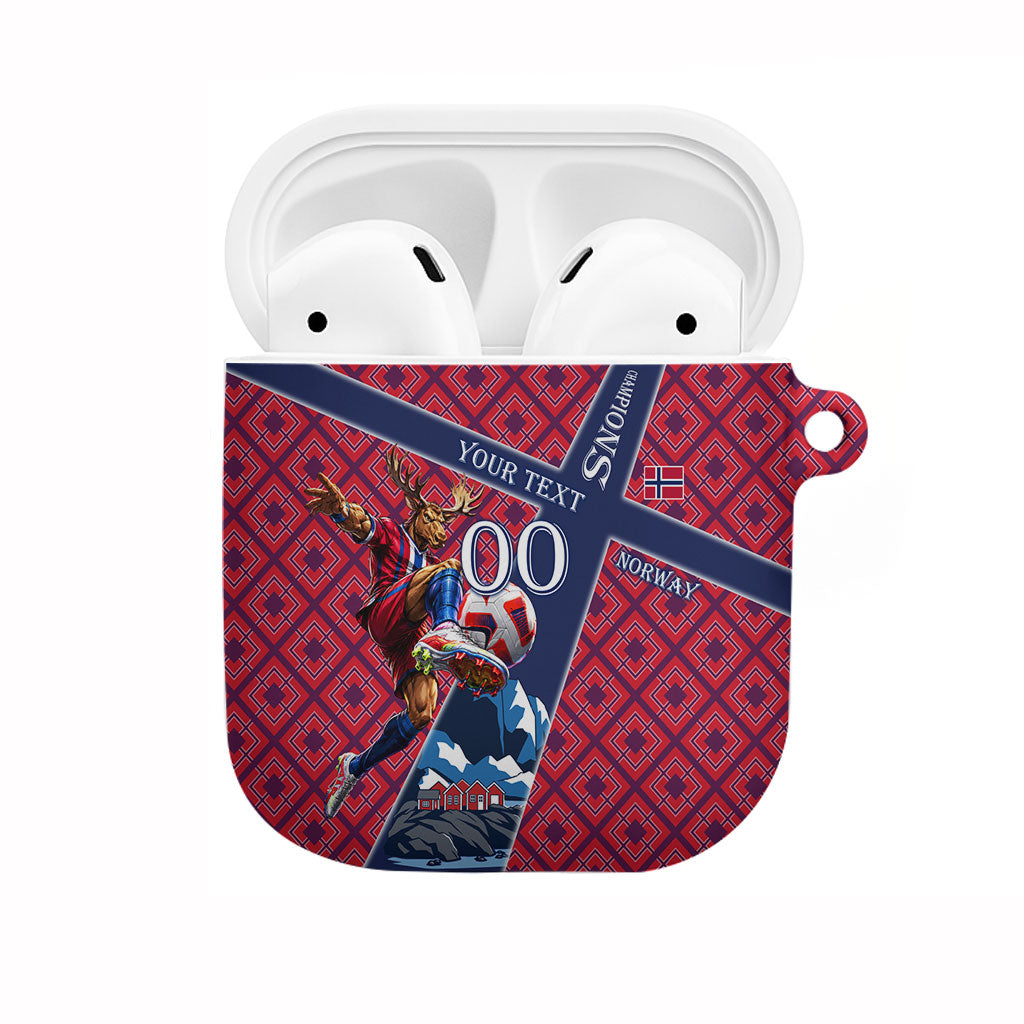 Personalized Norway Soccer Moose Champions AirPods Case Football Nordic Heritage Mountain Art