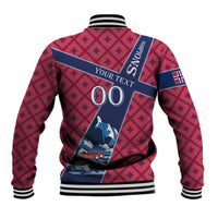 Personalized Norway Soccer Moose Champions Baseball Jacket Football Nordic Heritage Mountain Art