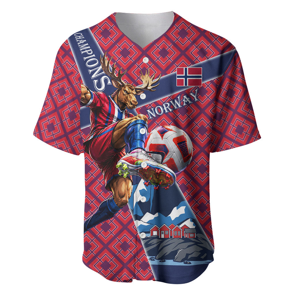Personalized Norway Soccer Moose Champions Baseball Jersey Football Nordic Heritage Mountain Art