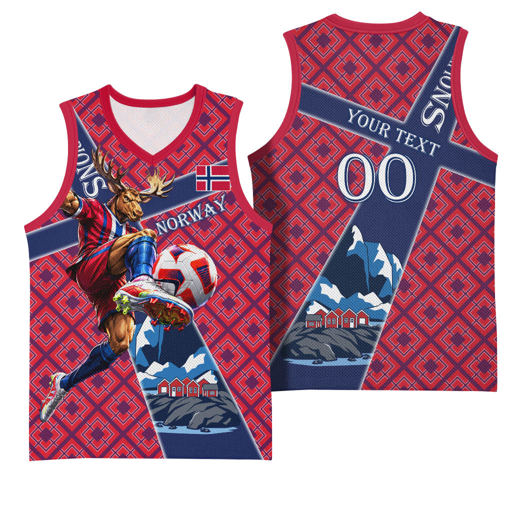 Personalized Norway Soccer Moose Champions Basketball Jersey Football Nordic Heritage Mountain Art