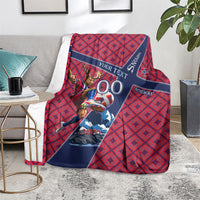 Personalized Norway Soccer Moose Champions Blanket Football Nordic Heritage Mountain Art