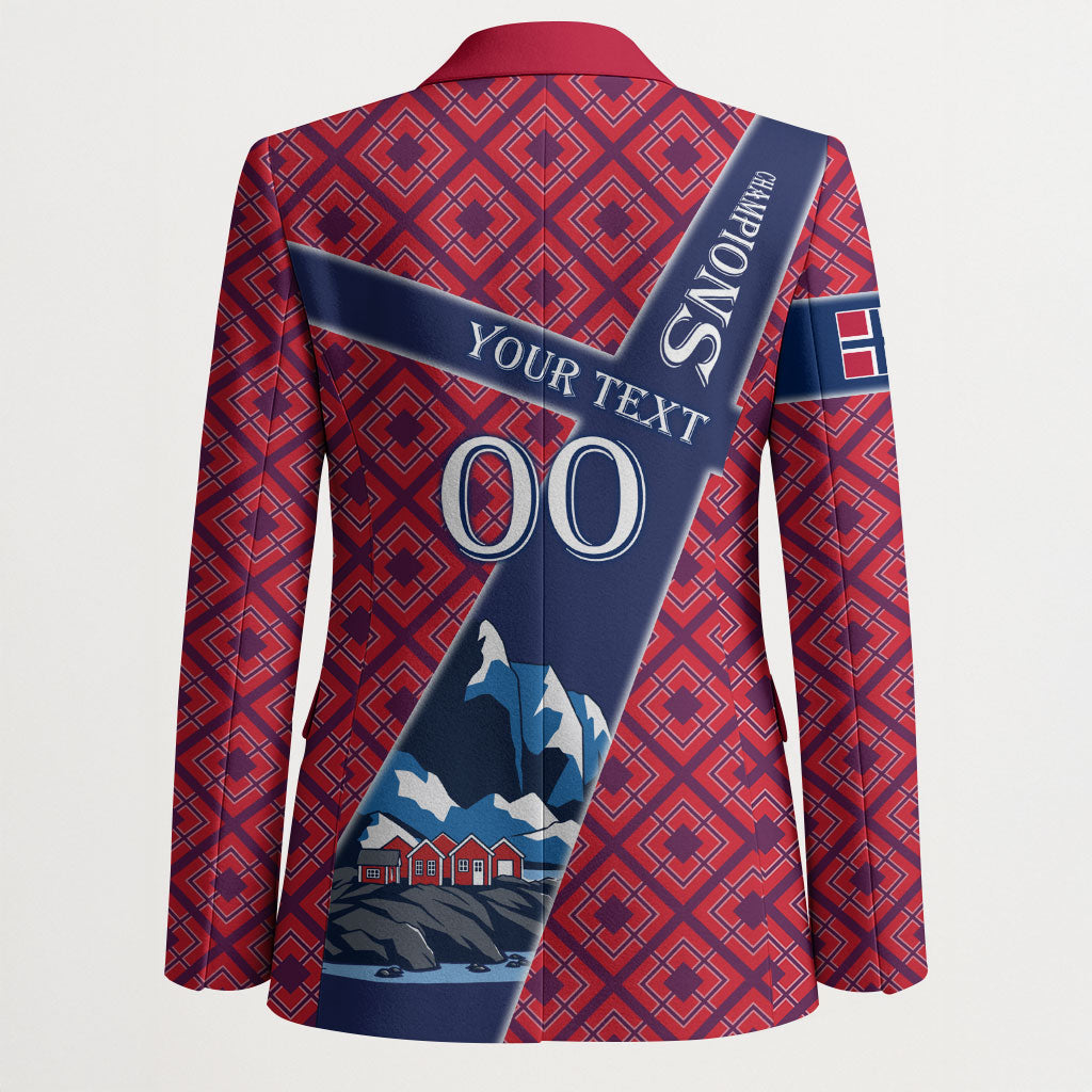 Personalized Norway Soccer Moose Champions Blazer Football Nordic Heritage Mountain Art