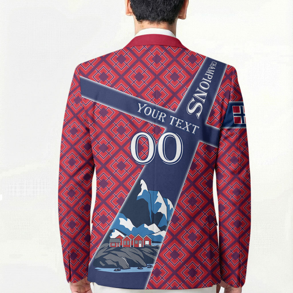Personalized Norway Soccer Moose Champions Blazer Football Nordic Heritage Mountain Art