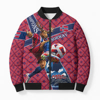 Personalized Norway Soccer Moose Champions Bomber Puffer Jacket Football Nordic Heritage Mountain Art