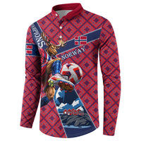 Personalized Norway Soccer Moose Champions Button Sweatshirt Football Nordic Heritage Mountain Art