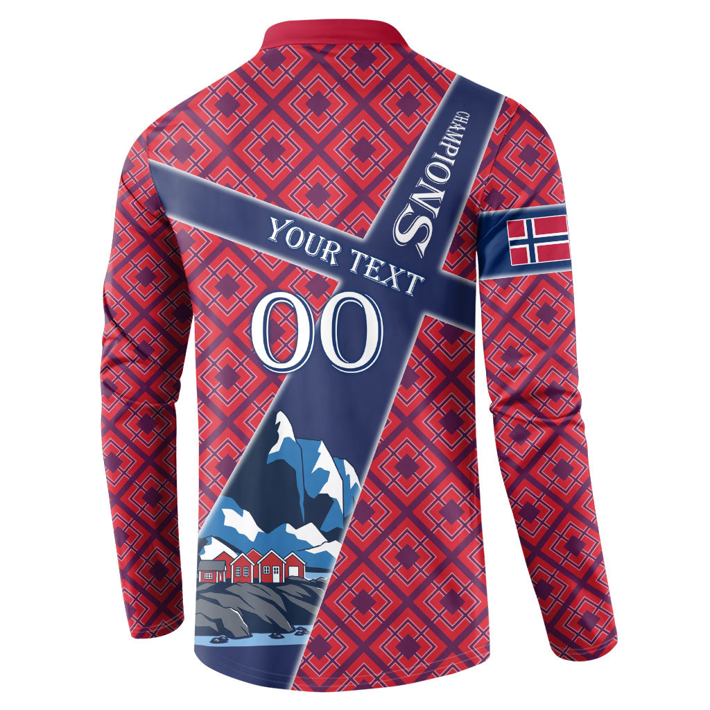 Personalized Norway Soccer Moose Champions Button Sweatshirt Football Nordic Heritage Mountain Art