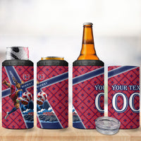 Personalized Norway Soccer Moose Champions 4 in 1 Can Cooler Tumbler Football Nordic Heritage Mountain Art