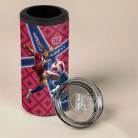 Personalized Norway Soccer Moose Champions 4 in 1 Can Cooler Tumbler Football Nordic Heritage Mountain Art