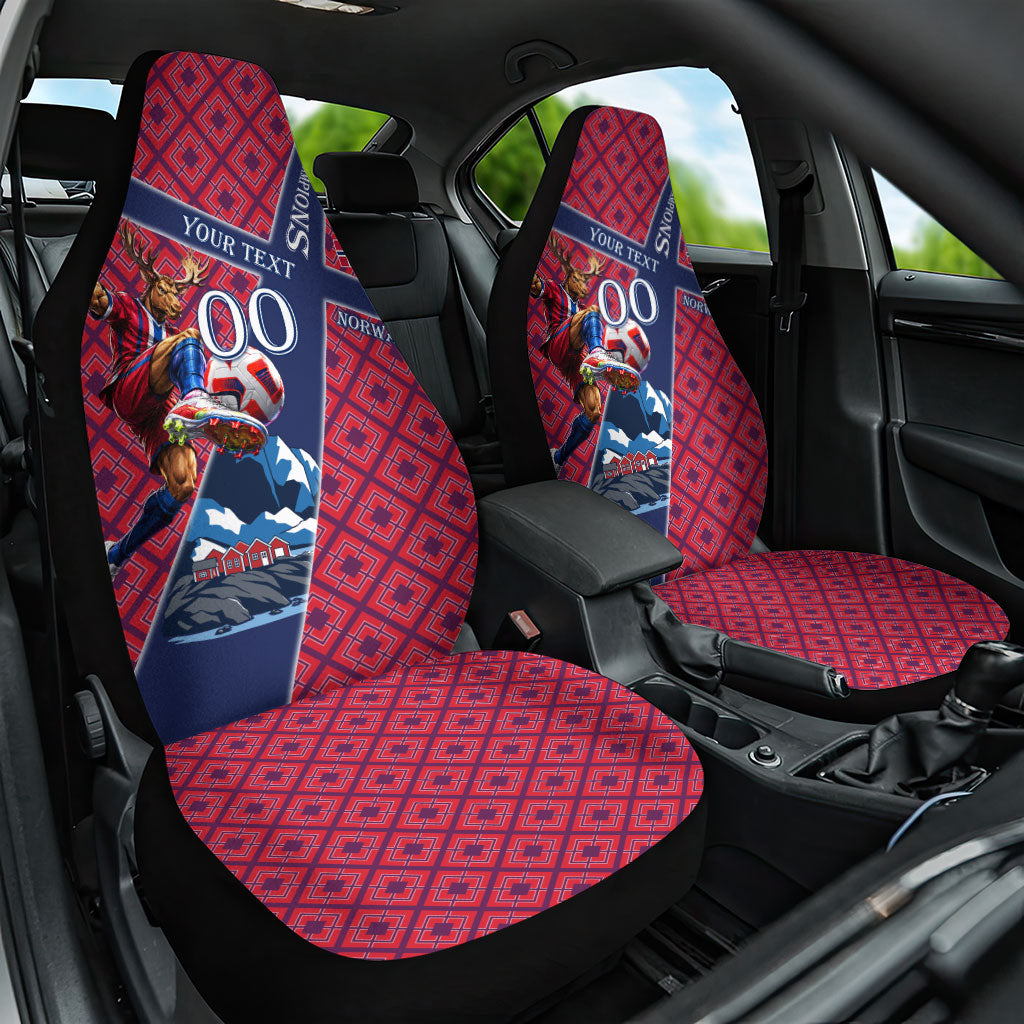 Personalized Norway Soccer Moose Champions Car Seat Cover Football Nordic Heritage Mountain Art