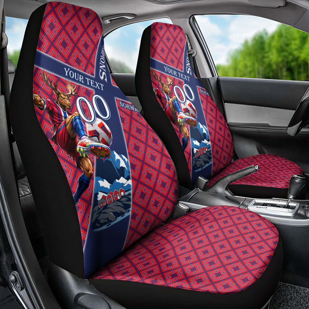 Personalized Norway Soccer Moose Champions Car Seat Cover Football Nordic Heritage Mountain Art