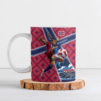 Personalized Norway Soccer Moose Champions Ceramic Mug Football Nordic Heritage Mountain Art