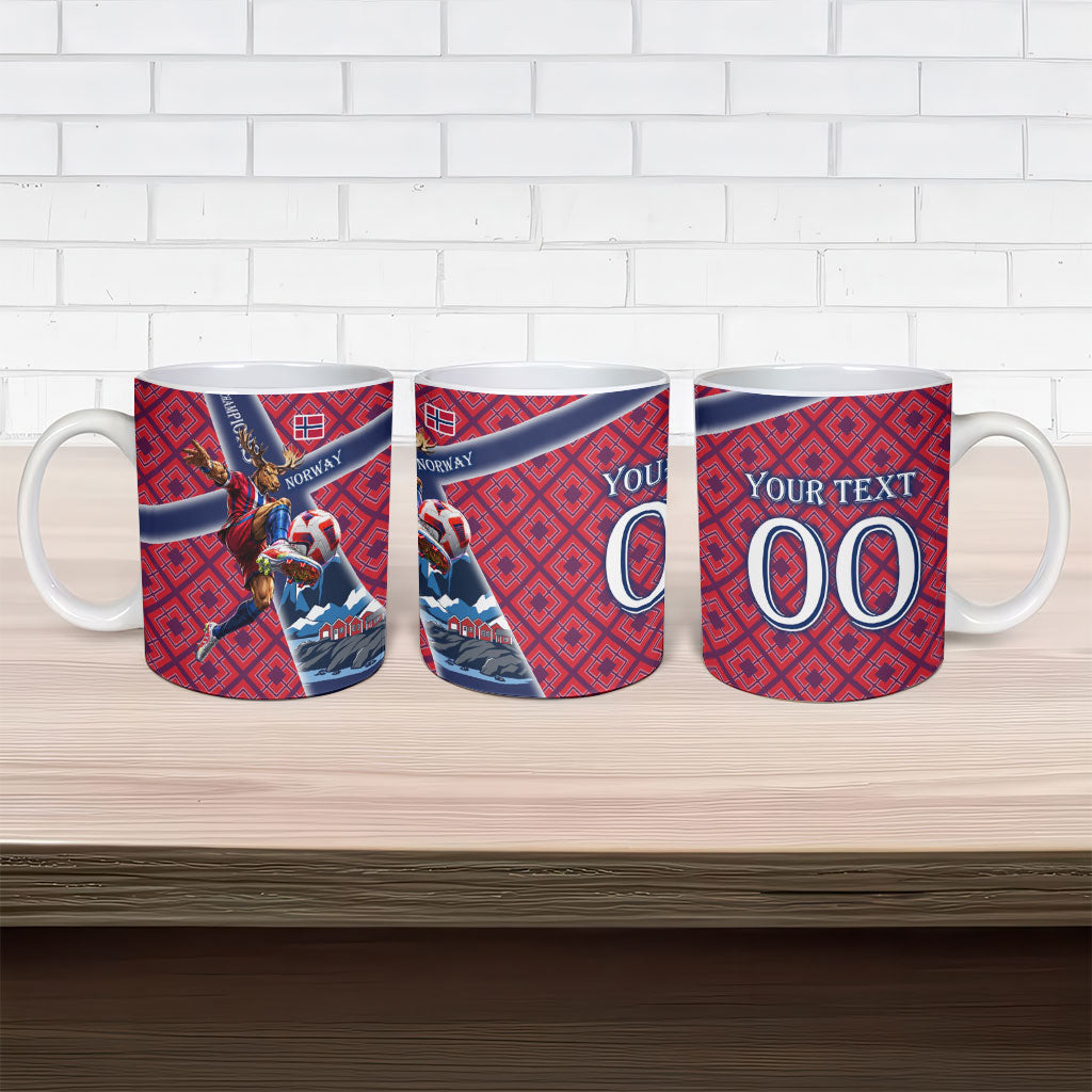 Personalized Norway Soccer Moose Champions Ceramic Mug Football Nordic Heritage Mountain Art