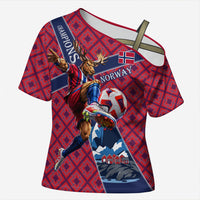 Personalized Norway Soccer Moose Champions Cross Shoulder Shirt Football Nordic Heritage Mountain Art