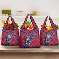 Personalized Norway Soccer Moose Champions Grocery Bag Football Nordic Heritage Mountain Art