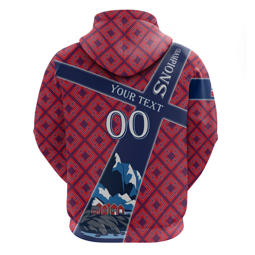Personalized Norway Soccer Moose Champions Hoodie Football Nordic Heritage Mountain Art
