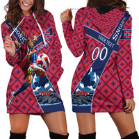 Personalized Norway Soccer Moose Champions Hoodie Dress Football Nordic Heritage Mountain Art