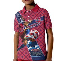 Personalized Norway Soccer Moose Champions Kid Polo Shirt Football Nordic Heritage Mountain Art