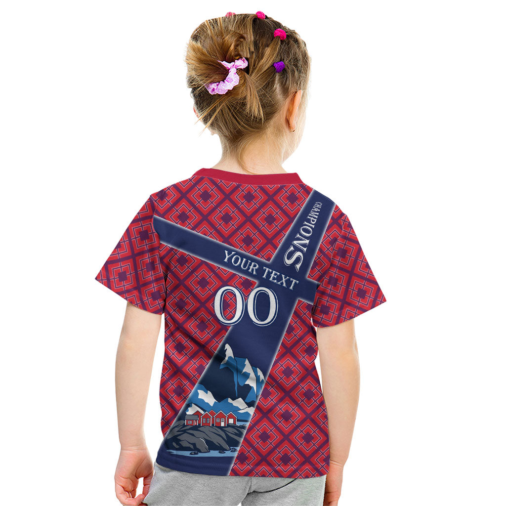 Personalized Norway Soccer Moose Champions Kid T Shirt Football Nordic Heritage Mountain Art
