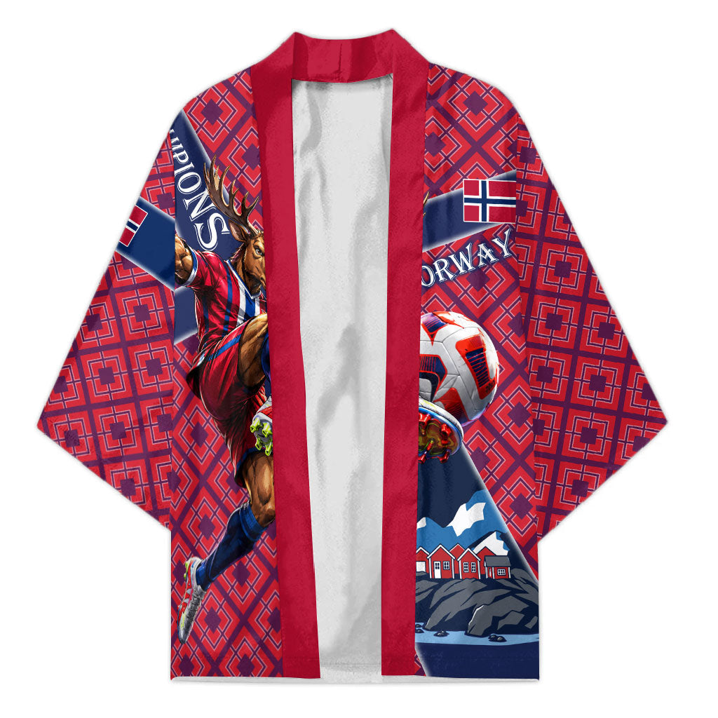 Personalized Norway Soccer Moose Champions Kimono Football Nordic Heritage Mountain Art