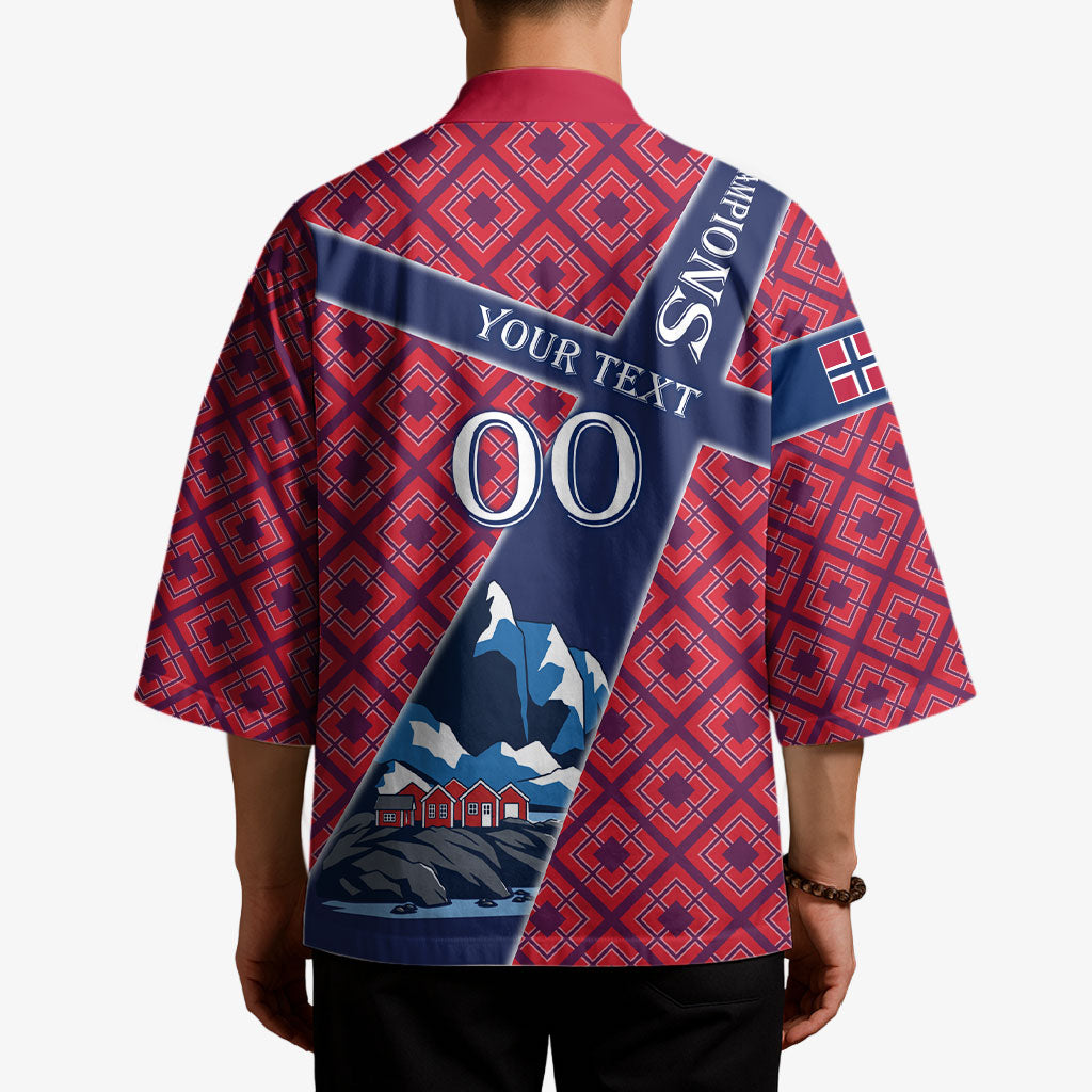 Personalized Norway Soccer Moose Champions Kimono Football Nordic Heritage Mountain Art