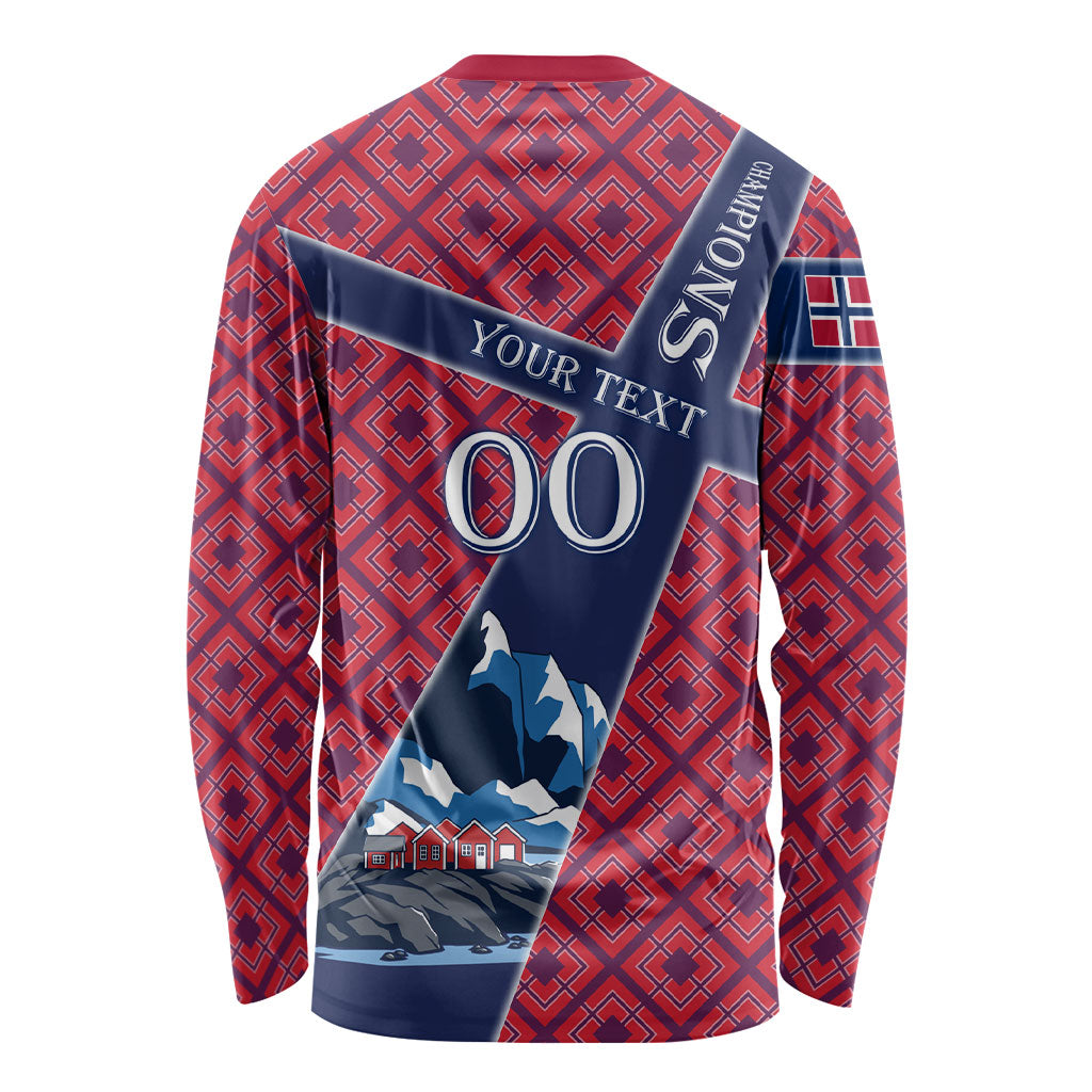 Personalized Norway Soccer Moose Champions Long Sleeve Shirt Football Nordic Heritage Mountain Art