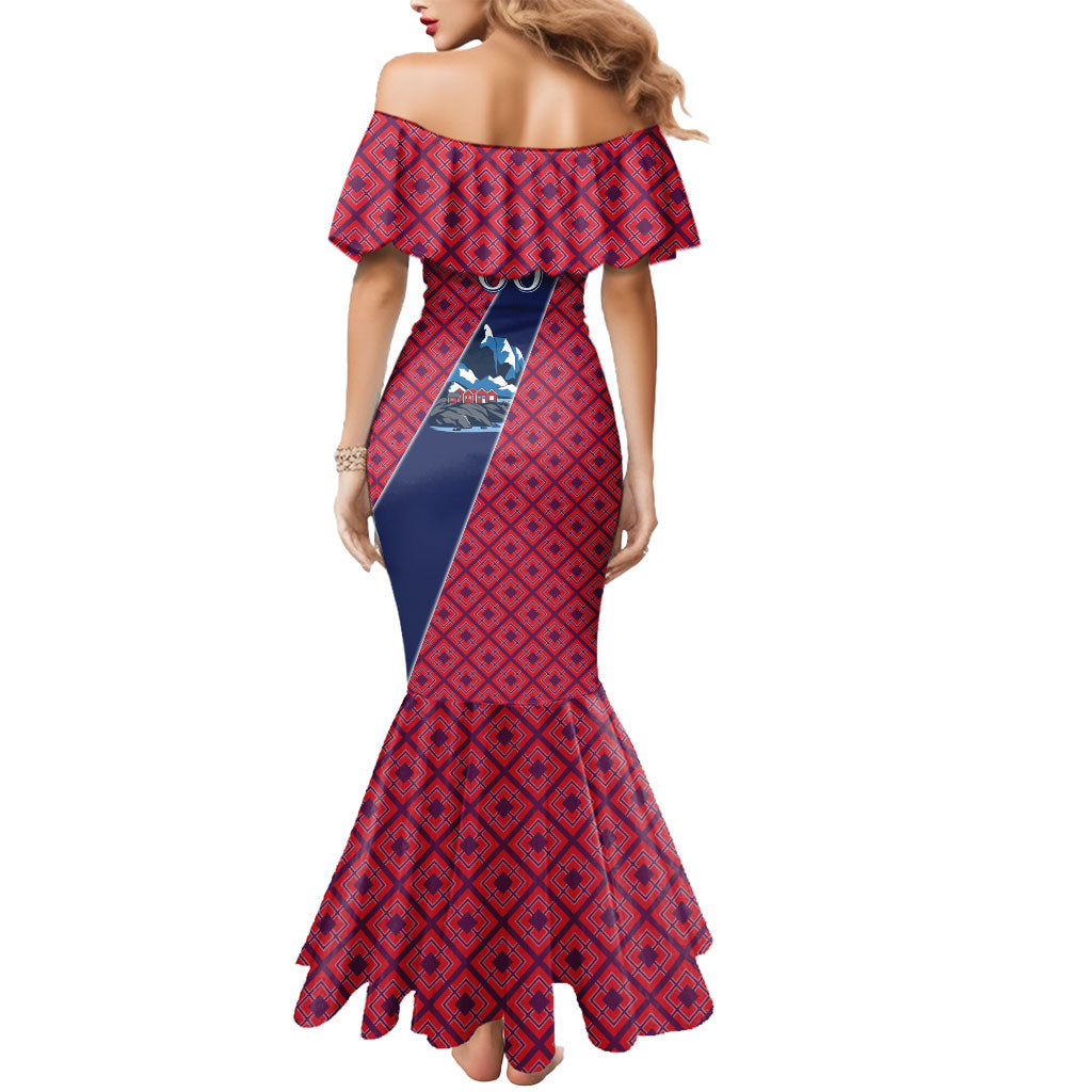 Personalized Norway Soccer Moose Champions Mermaid Dress Football Nordic Heritage Mountain Art