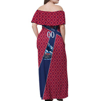Personalized Norway Soccer Moose Champions Off Shoulder Maxi Dress Football Nordic Heritage Mountain Art