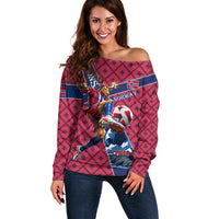 Personalized Norway Soccer Moose Champions Off Shoulder Sweater Football Nordic Heritage Mountain Art