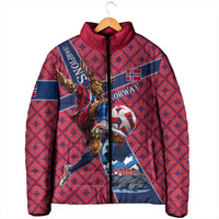 Personalized Norway Soccer Moose Champions Padded Jacket Football Nordic Heritage Mountain Art