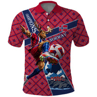 Personalized Norway Soccer Moose Champions Polo Shirt Football Nordic Heritage Mountain Art