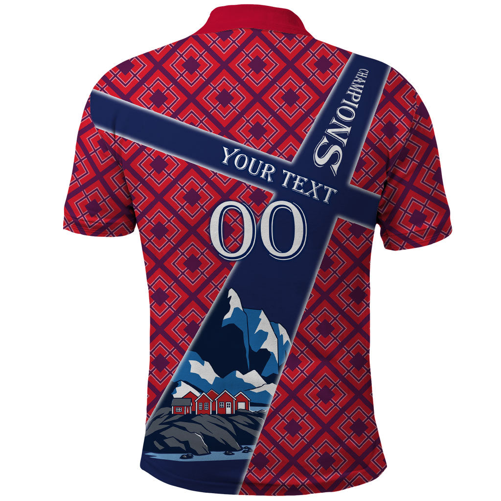 Personalized Norway Soccer Moose Champions Polo Shirt Football Nordic Heritage Mountain Art
