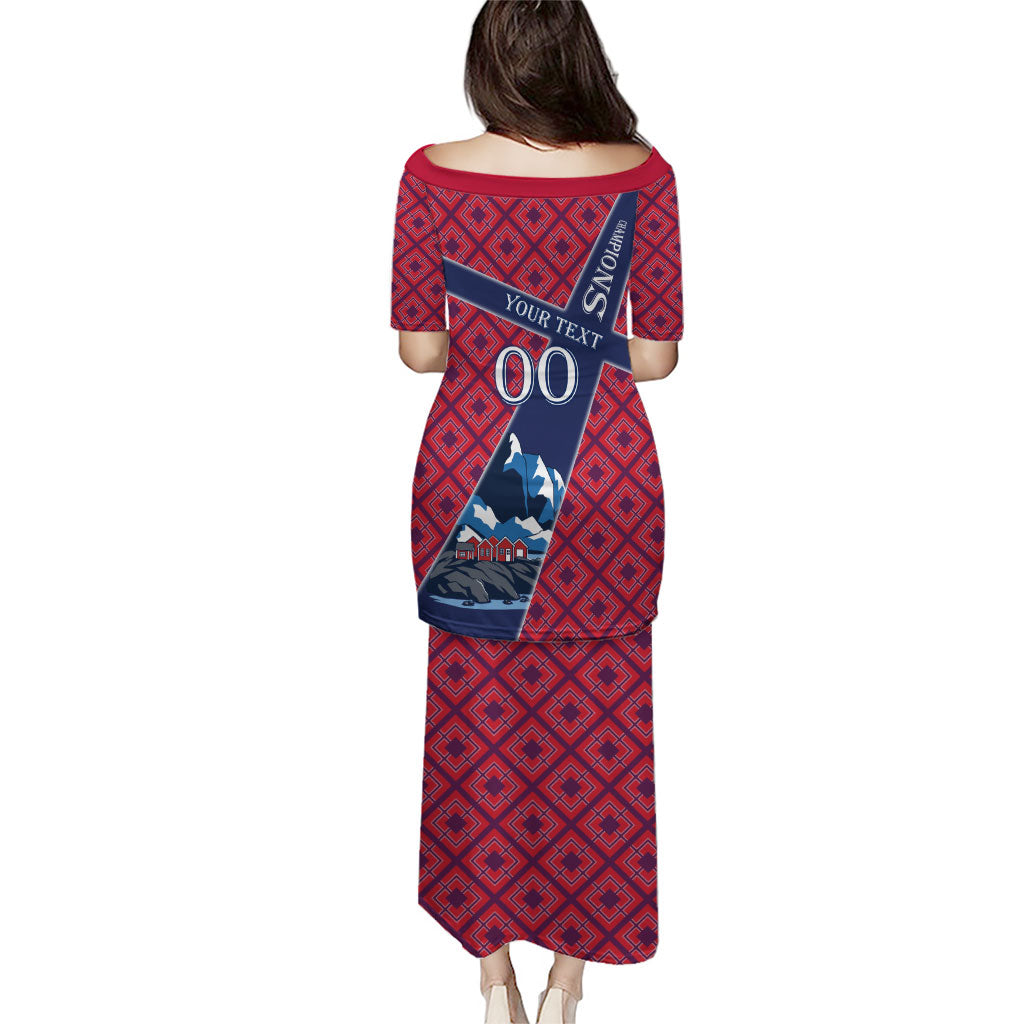 Personalized Norway Soccer Moose Champions Puletasi Football Nordic Heritage Mountain Art