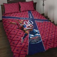Personalized Norway Soccer Moose Champions Quilt Bed Set Football Nordic Heritage Mountain Art