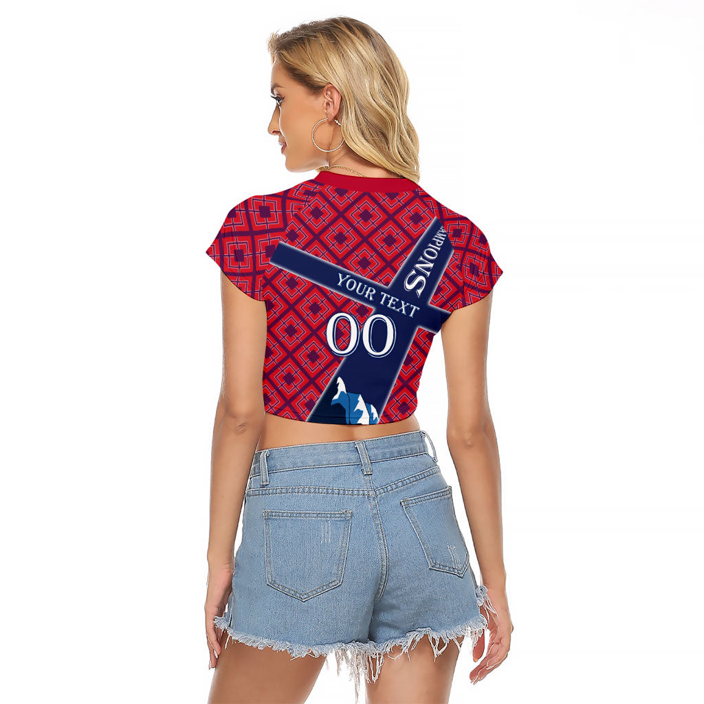 Personalized Norway Soccer Moose Champions Raglan Cropped T Shirt Football Nordic Heritage Mountain Art
