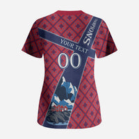 Personalized Norway Soccer Moose Champions Scrub Top Football Nordic Heritage Mountain Art