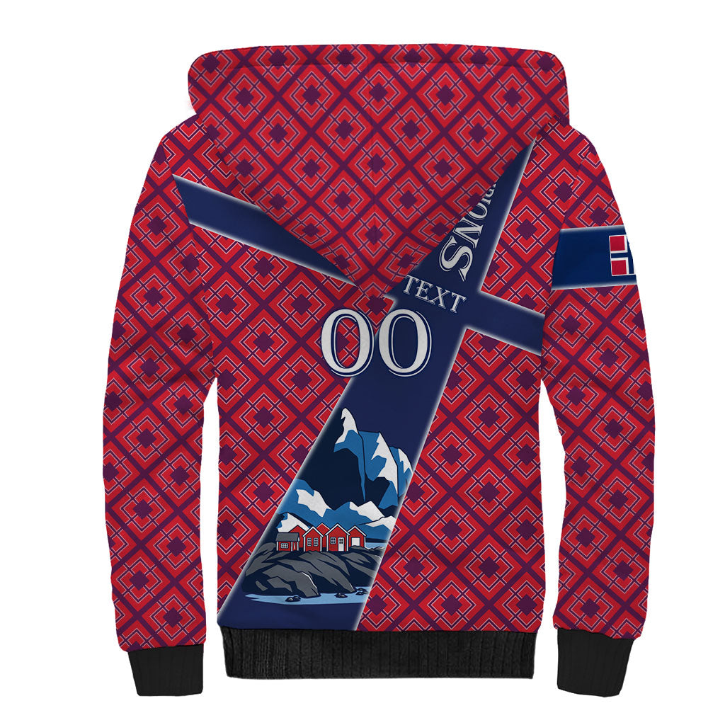 Personalized Norway Soccer Moose Champions Sherpa Hoodie Football Nordic Heritage Mountain Art