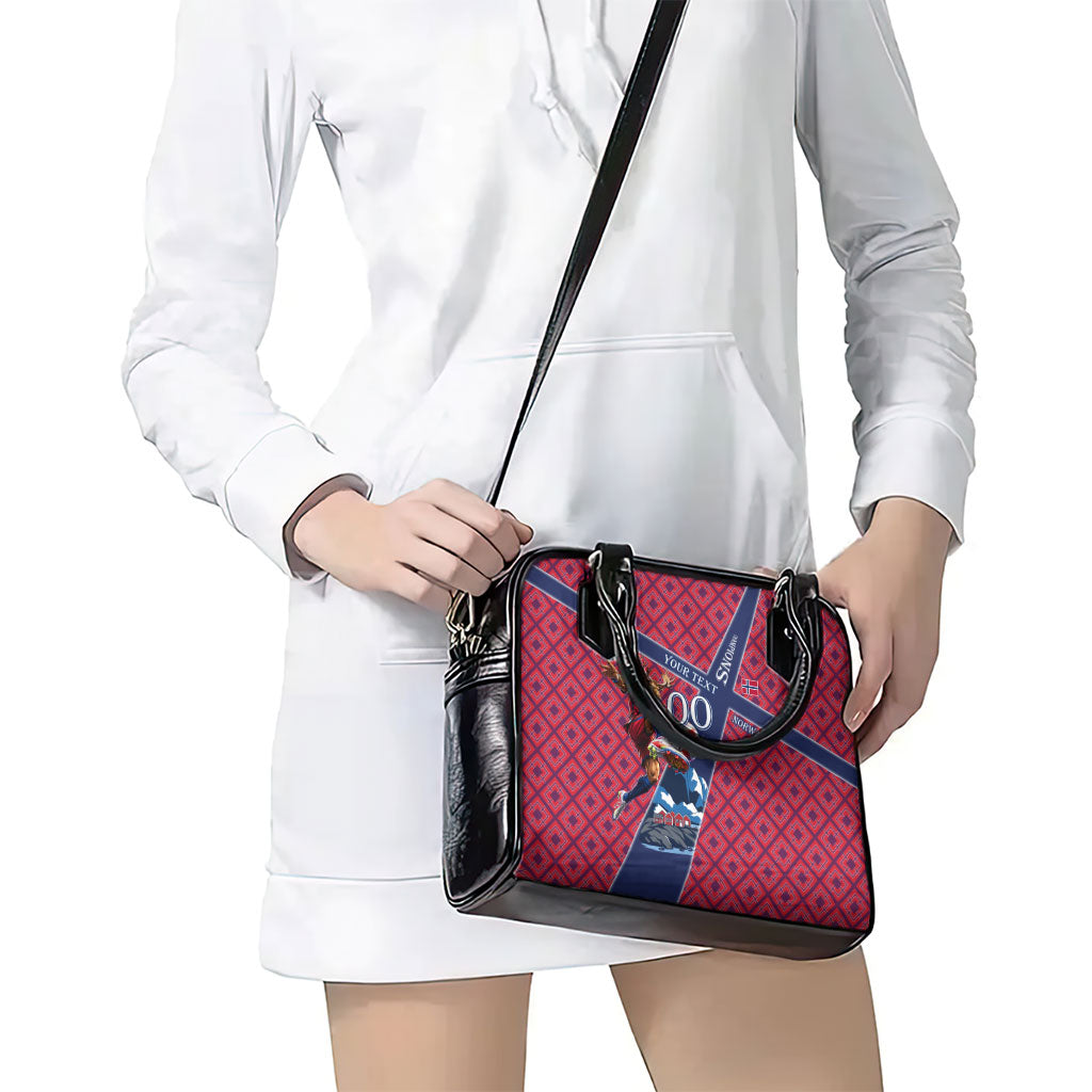 Personalized Norway Soccer Moose Champions Shoulder Handbag Football Nordic Heritage Mountain Art