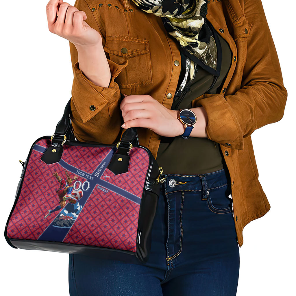 Personalized Norway Soccer Moose Champions Shoulder Handbag Football Nordic Heritage Mountain Art