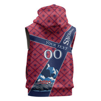 Personalized Norway Soccer Moose Champions Sleeveless Hoodie Football Nordic Heritage Mountain Art
