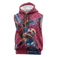 Personalized Norway Soccer Moose Champions Sleeveless Zip Hoodie Football Nordic Heritage Mountain Art