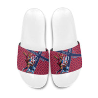Personalized Norway Soccer Moose Champions Slide Sandals Football Nordic Heritage Mountain Art
