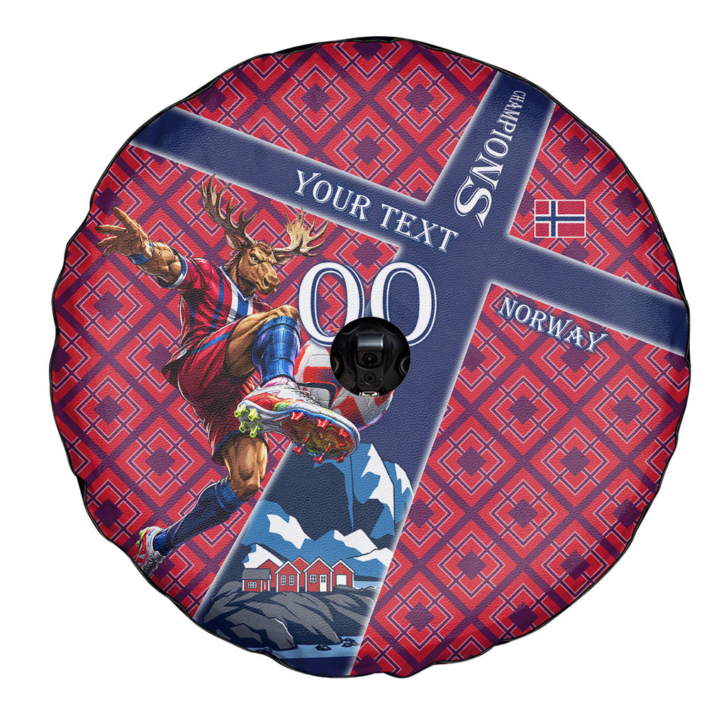 Personalized Norway Soccer Moose Champions Spare Tire Cover Football Nordic Heritage Mountain Art