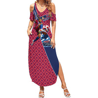 Personalized Norway Soccer Moose Champions Summer Maxi Dress Football Nordic Heritage Mountain Art
