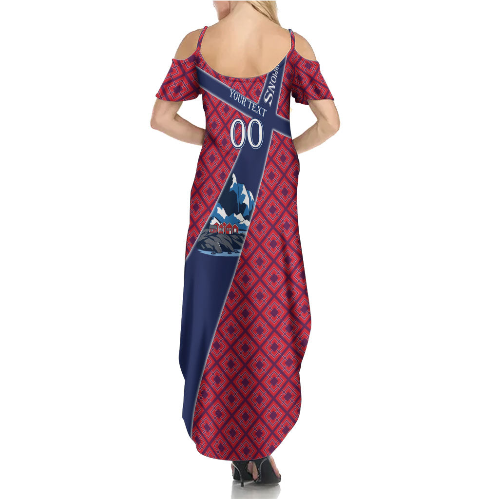 Personalized Norway Soccer Moose Champions Summer Maxi Dress Football Nordic Heritage Mountain Art