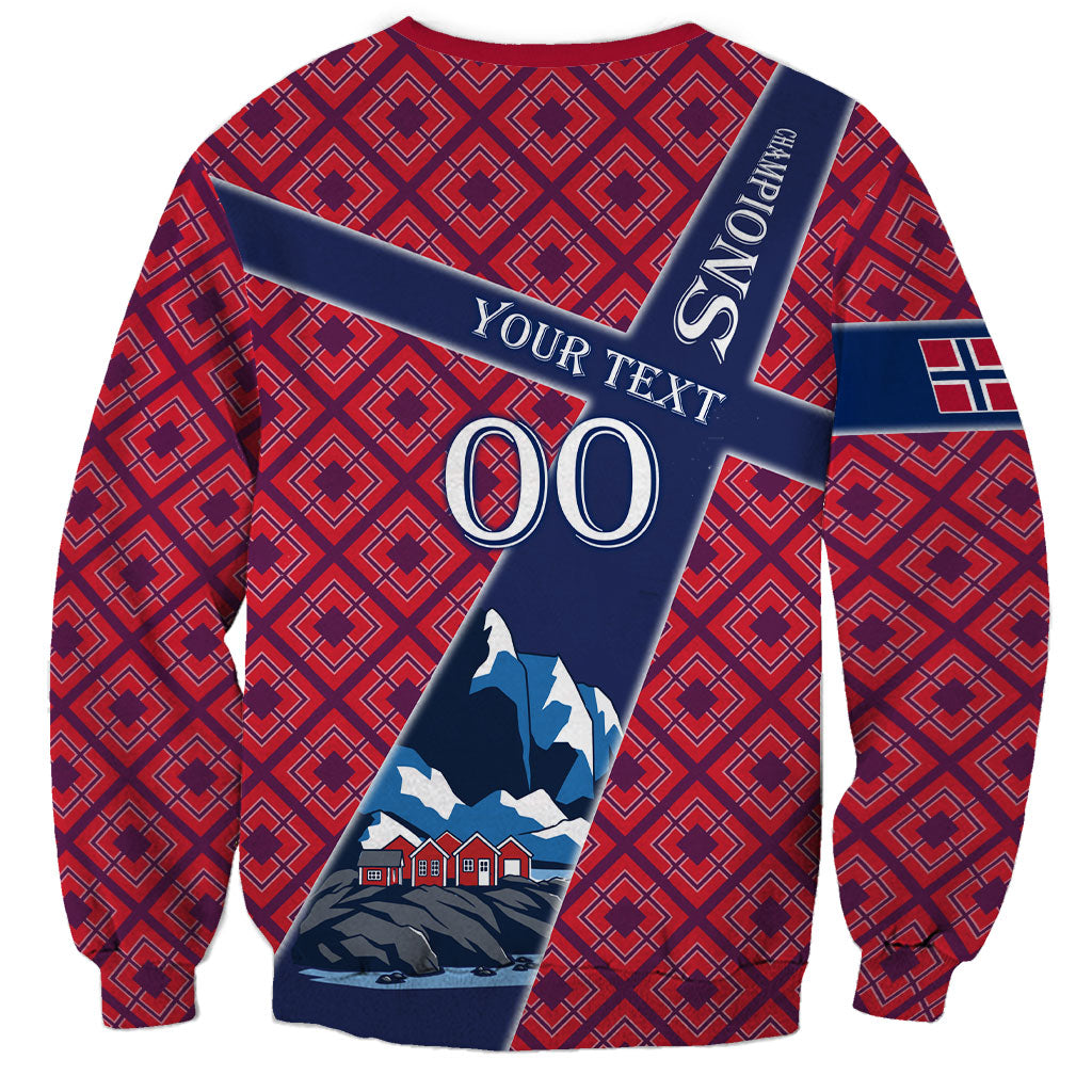 Personalized Norway Soccer Moose Champions Sweatshirt Football Nordic Heritage Mountain Art