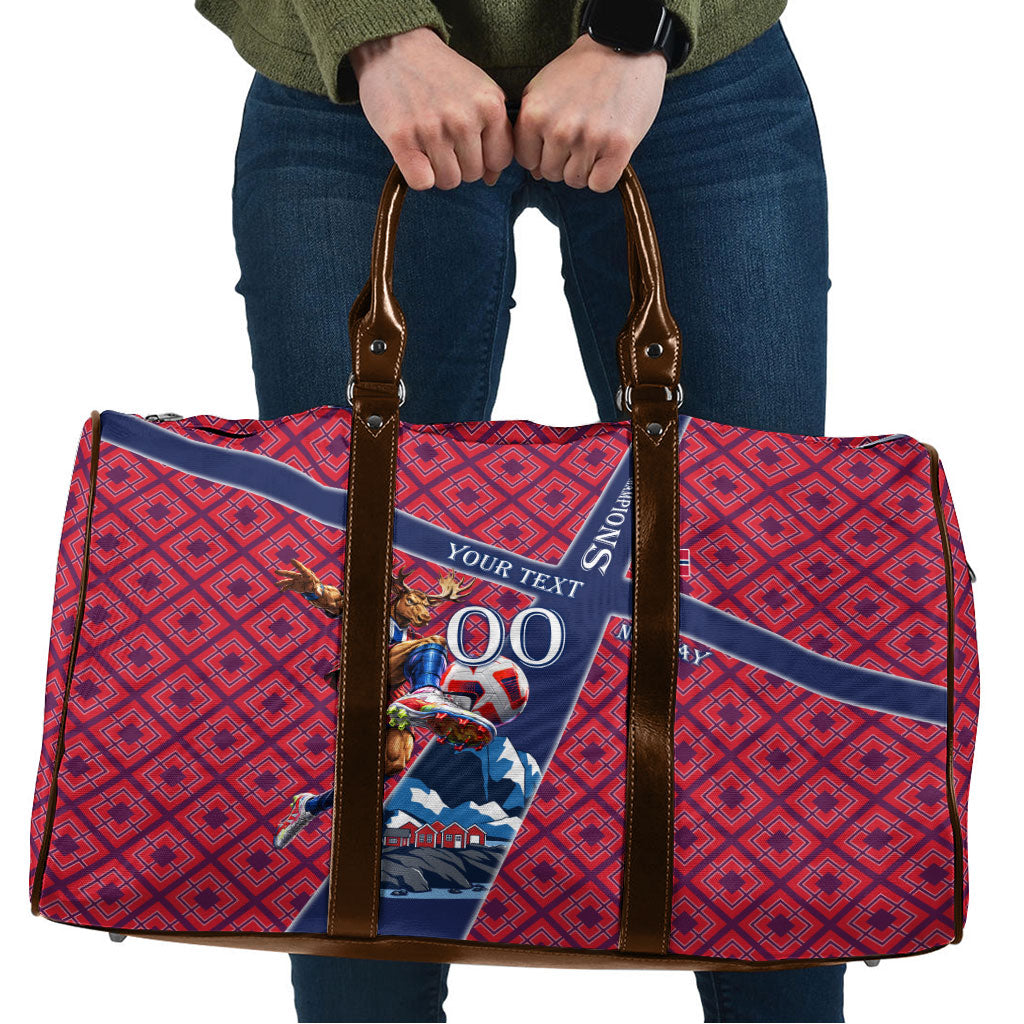 Personalized Norway Soccer Moose Champions Travel Bag Football Nordic Heritage Mountain Art