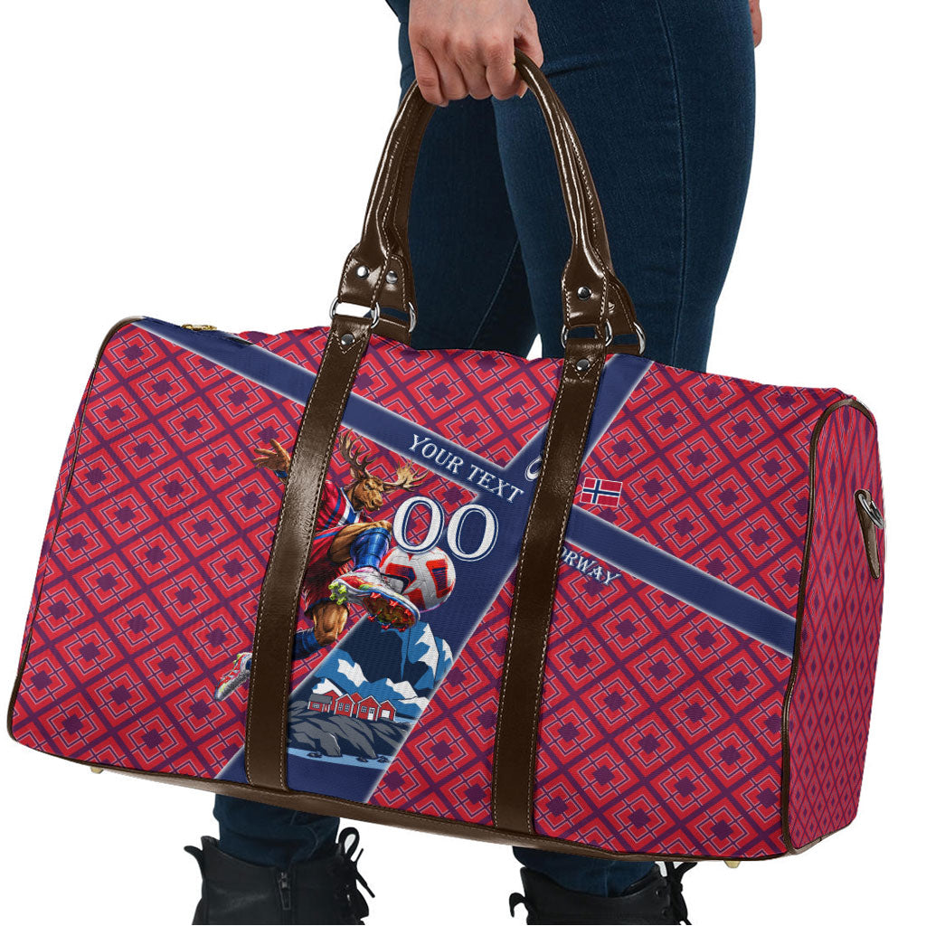 Personalized Norway Soccer Moose Champions Travel Bag Football Nordic Heritage Mountain Art
