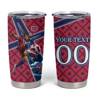 Personalized Norway Soccer Moose Champions Tumbler Cup Football Nordic Heritage Mountain Art